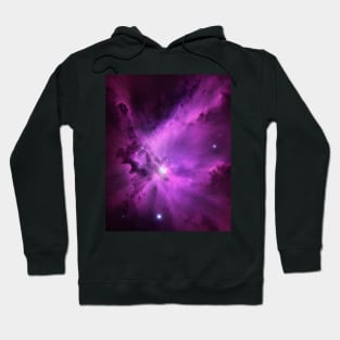 Bright Purple Nebula Space & Stars Hoodie